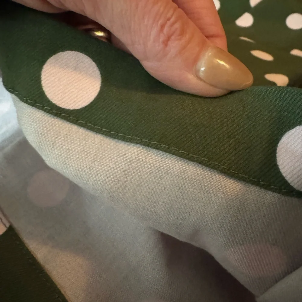 Halogen x Atlantic Pacific Green Polka Dot Skirt Suit Set Jacket Circle Skirt M - Picture 11 of 12